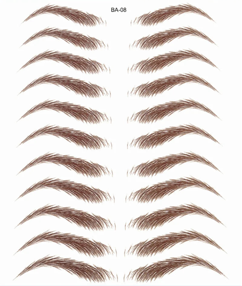 Sticker Sourcils Temporaires 4D — Feuille de 10 paires