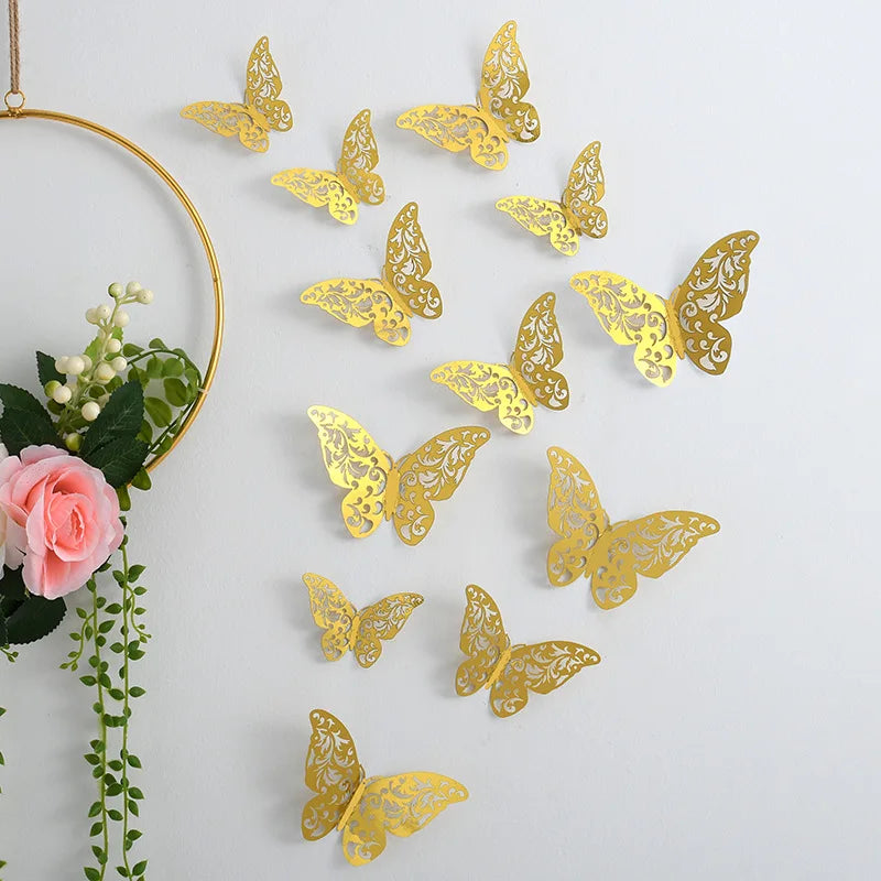 Sticker Papillon Déco 3D - Lot 12 pièces