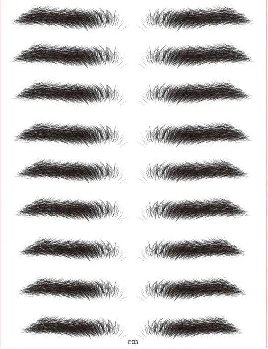 Sticker Sourcils Temporaires 4D — Feuille de 10 paires