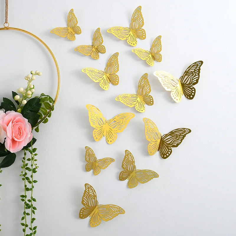 Sticker Papillon Déco 3D - Lot 12 pièces