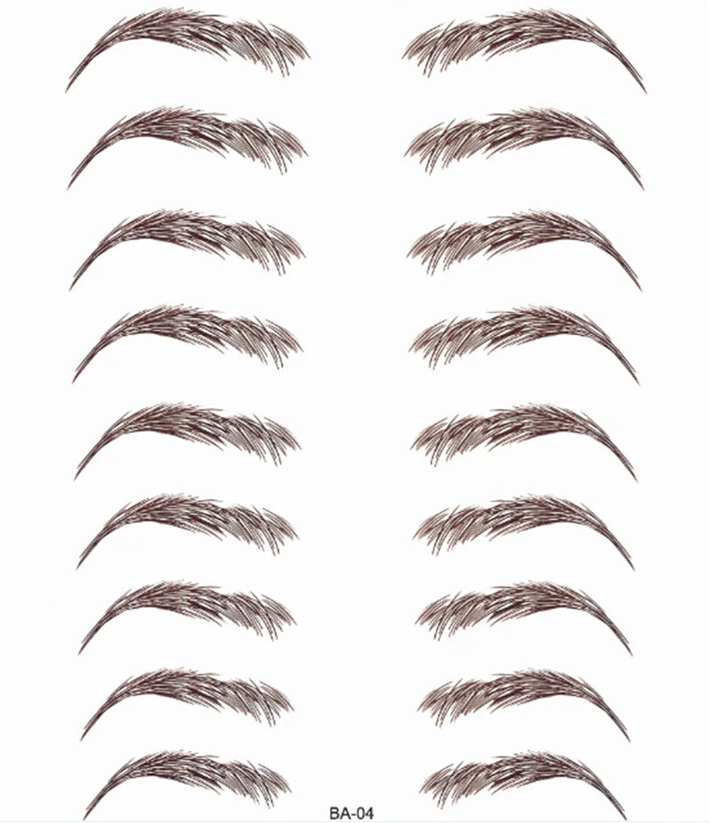 Sticker Sourcils Temporaires 4D — Feuille de 10 paires