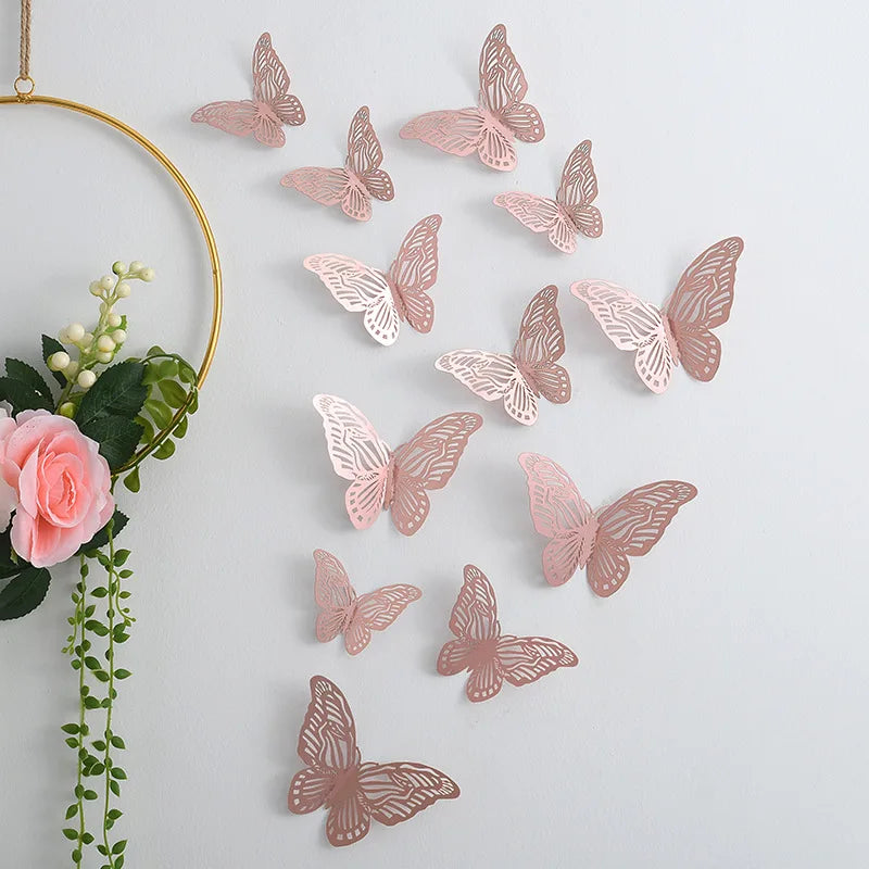 Sticker Papillon Déco 3D - Lot 12 pièces