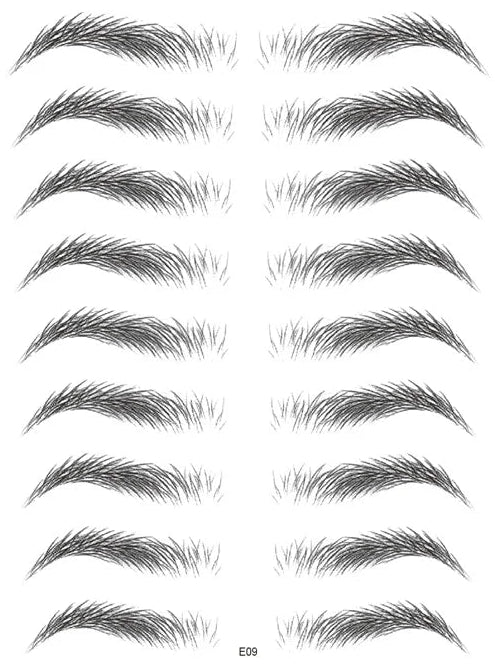 Sticker Sourcils Temporaires 4D — Feuille de 10 paires