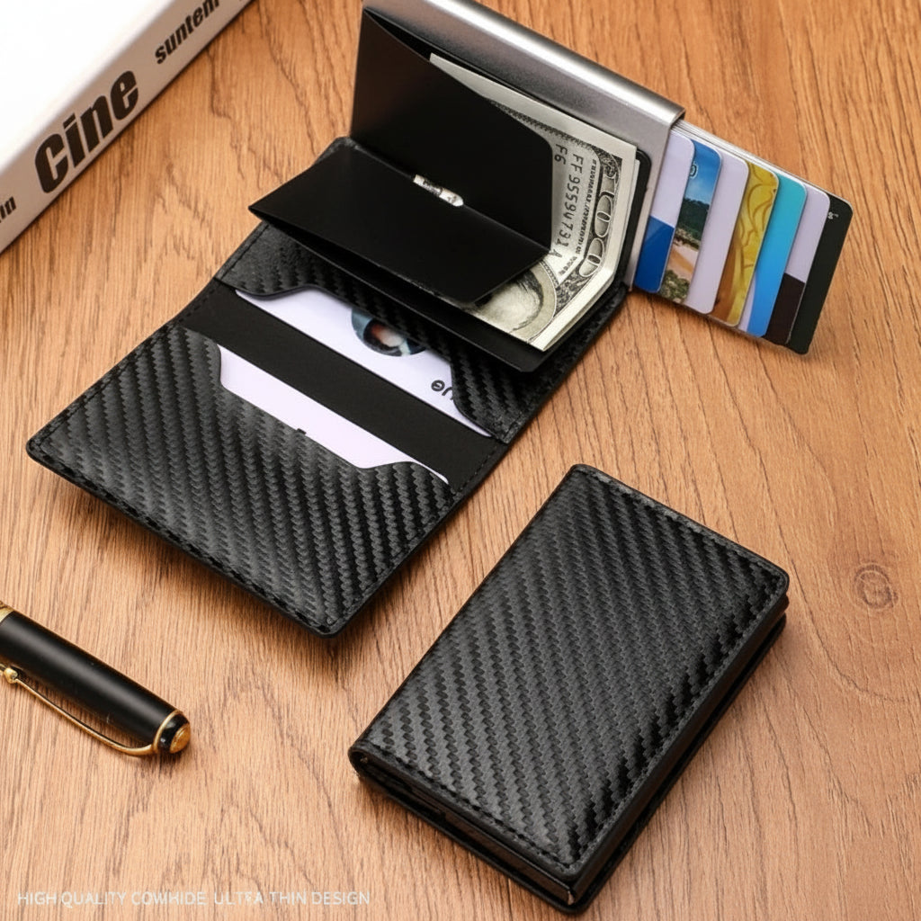 Porte-Cartes Pop-Up - Fibre Carbone