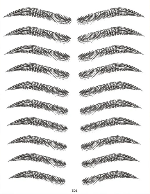 Sticker Sourcils Temporaires 4D — Feuille de 10 paires