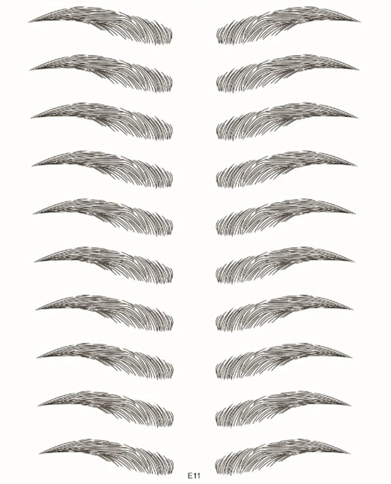 Sticker Sourcils Temporaires 4D — Feuille de 10 paires