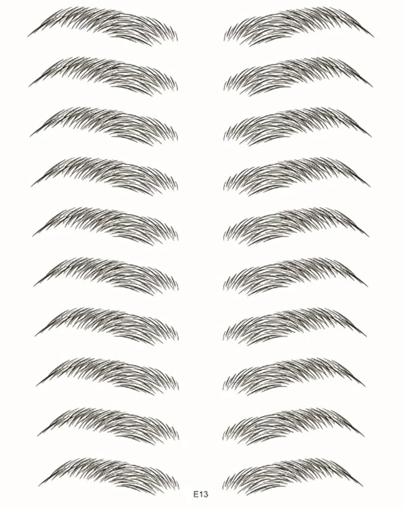 Sticker Sourcils Temporaires 4D — Feuille de 10 paires
