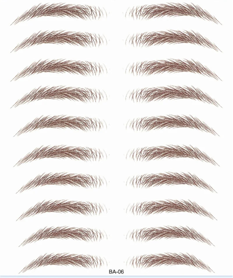 Sticker Sourcils Temporaires 4D — Feuille de 10 paires