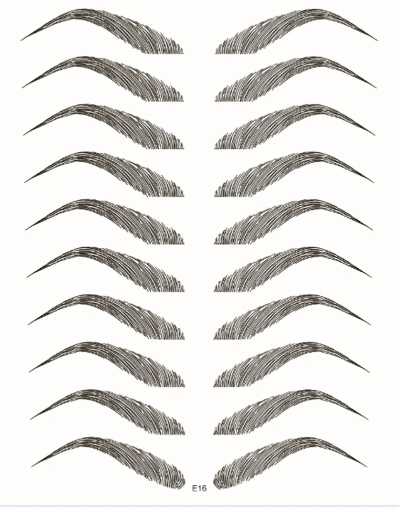 Sticker Sourcils Temporaires 4D — Feuille de 10 paires