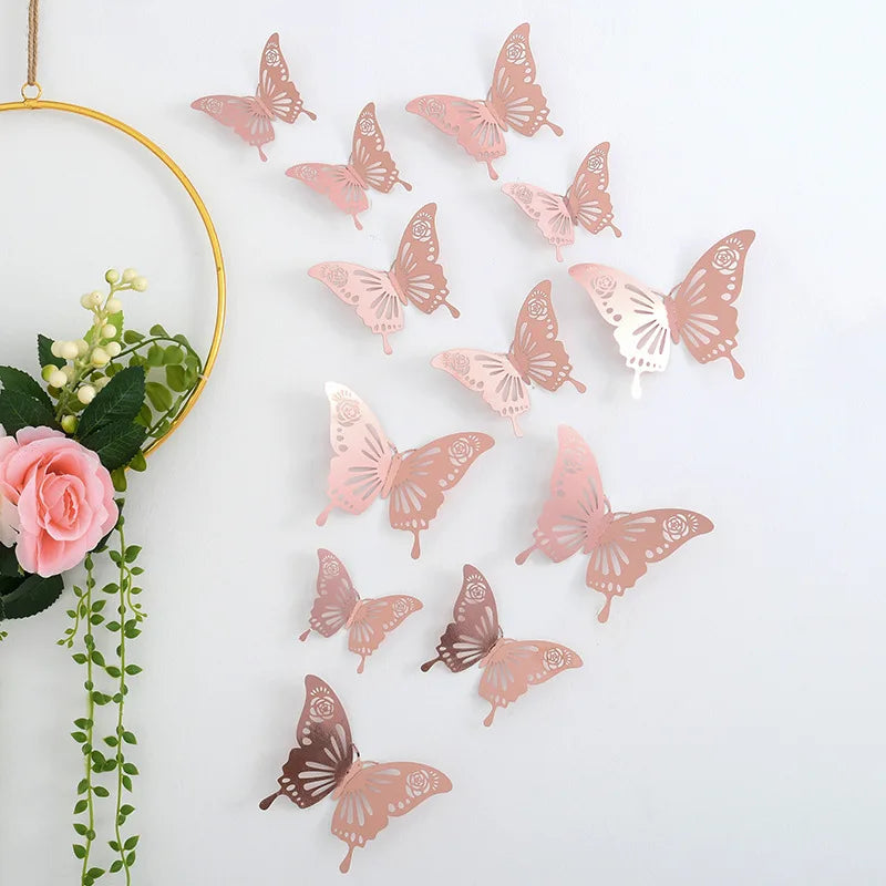 Sticker Papillon Déco 3D - Lot 12 pièces
