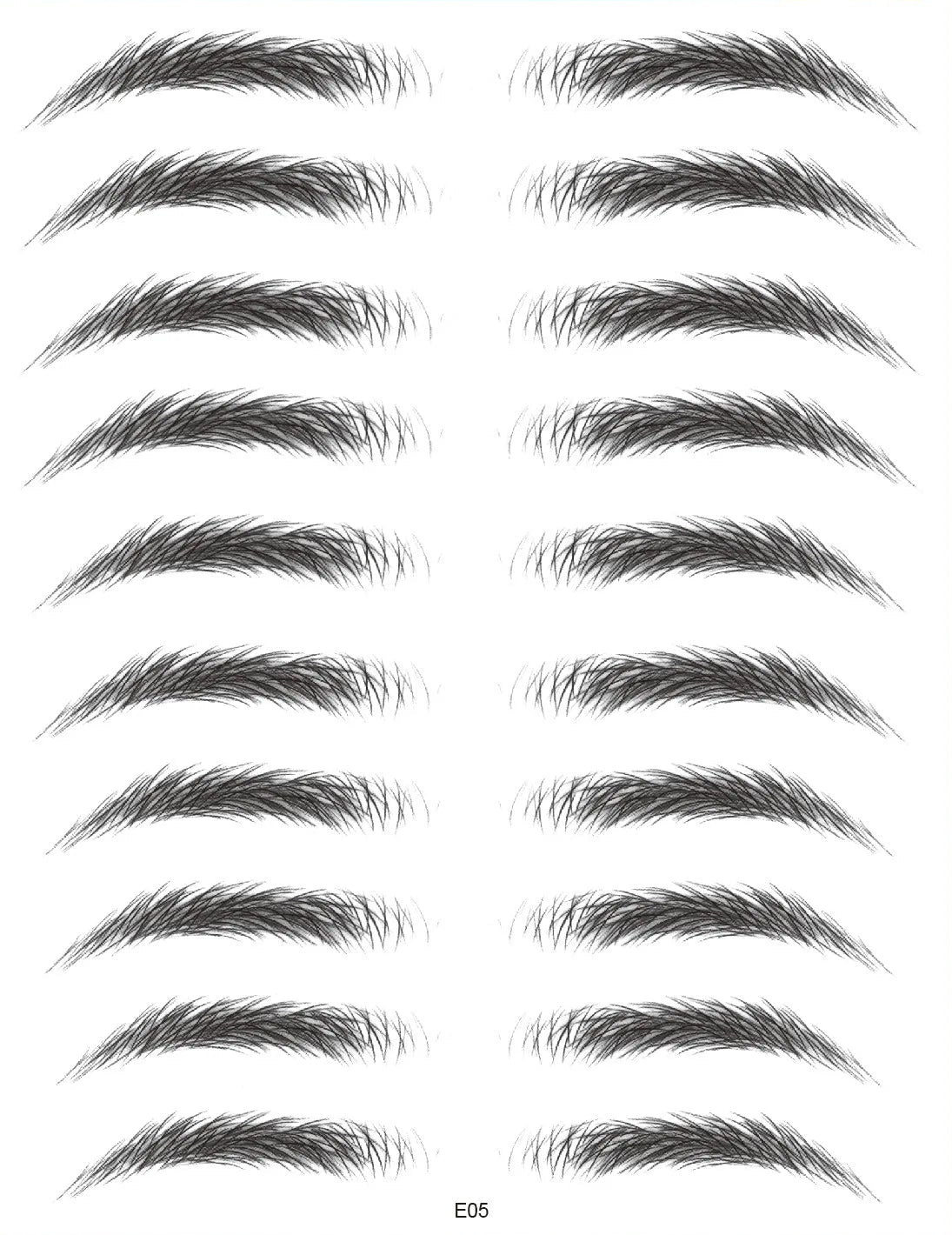 Sticker Sourcils Temporaires 4D — Feuille de 10 paires