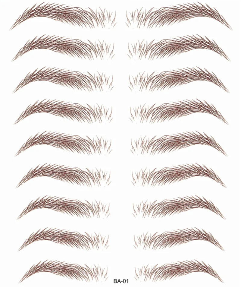 Sticker Sourcils Temporaires 4D — Feuille de 10 paires