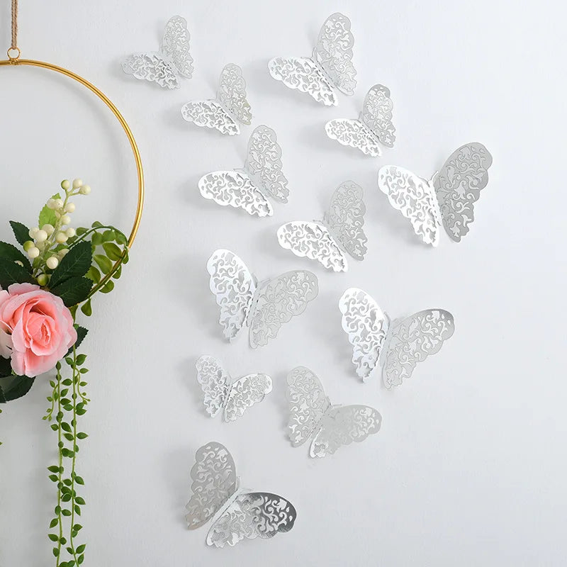 Sticker Papillon Déco 3D - Lot 12 pièces