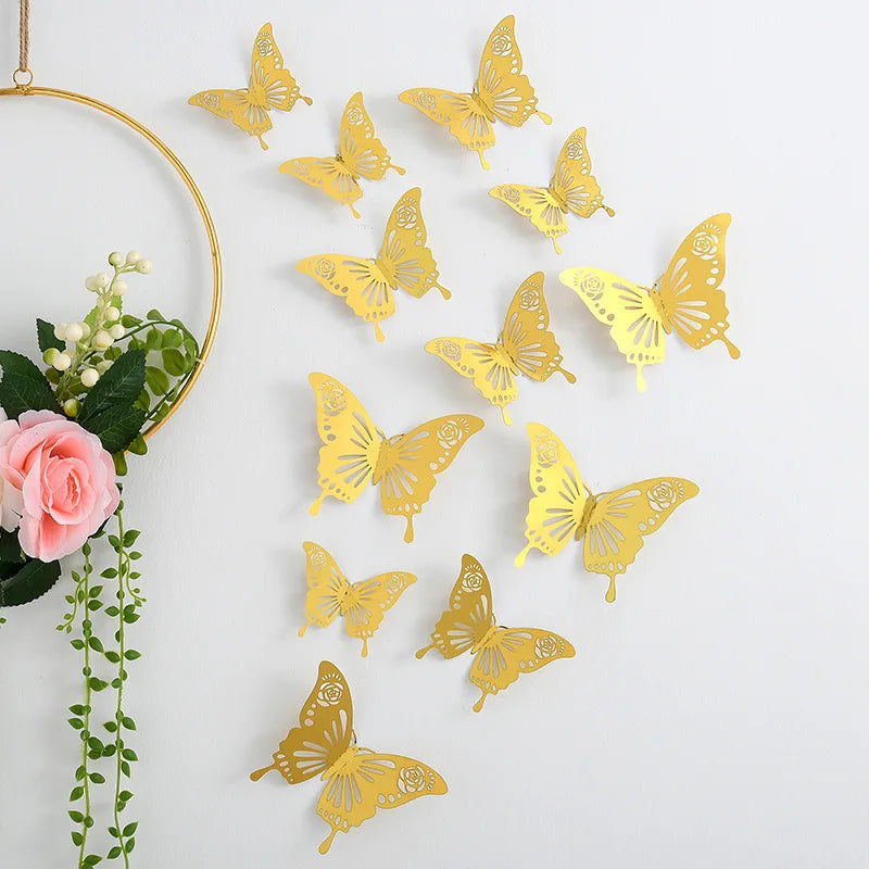 Sticker Papillon Déco 3D - Lot 12 pièces
