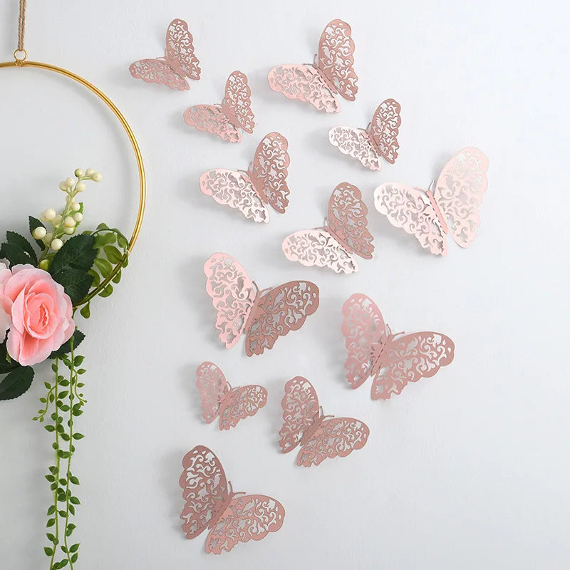 Sticker Papillon Déco 3D - Lot 12 pièces
