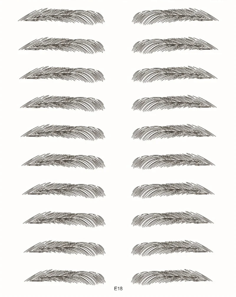Sticker Sourcils Temporaires 4D — Feuille de 10 paires