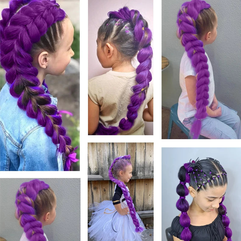 Mèches Extension Rajout Cheveux Mauve