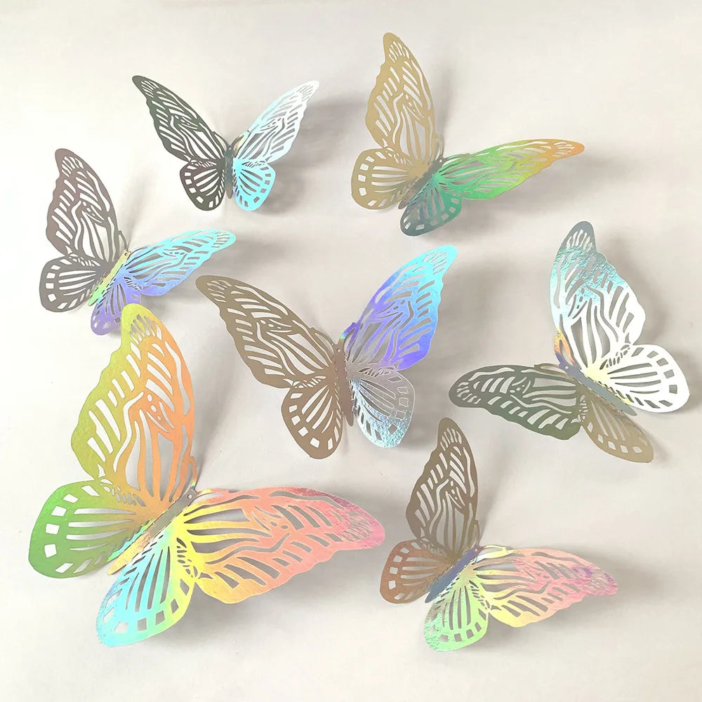 Sticker Papillon Déco 3D - Lot 12 pièces