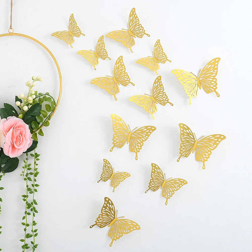 Sticker Papillon Déco 3D - Lot 12 pièces