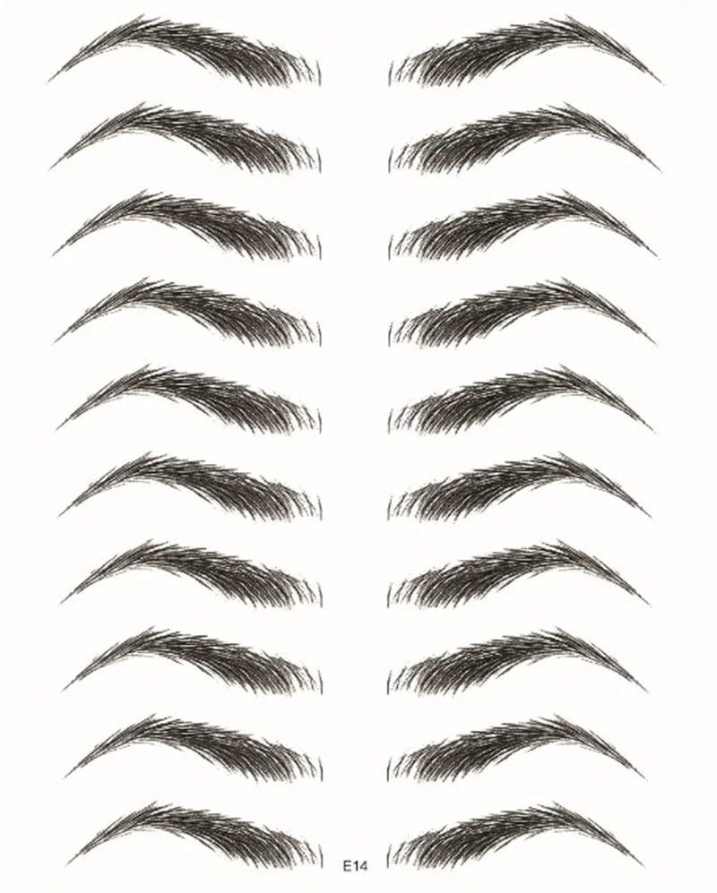 Sticker Sourcils Temporaires 4D — Feuille de 10 paires