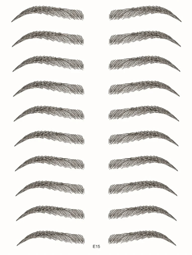 Sticker Sourcils Temporaires 4D — Feuille de 10 paires