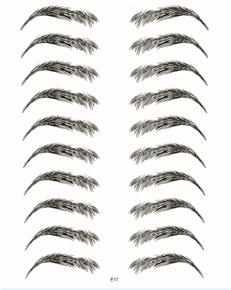 Sticker Sourcils Temporaires 4D — Feuille de 10 paires
