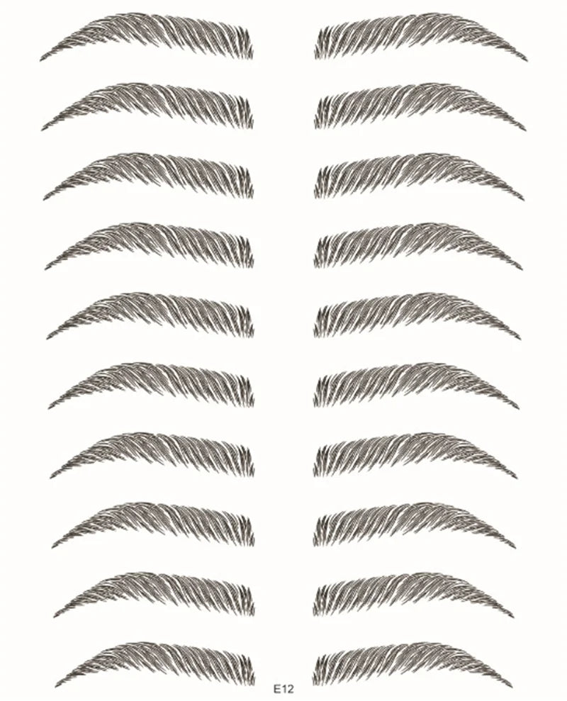 Sticker Sourcils Temporaires 4D — Feuille de 10 paires