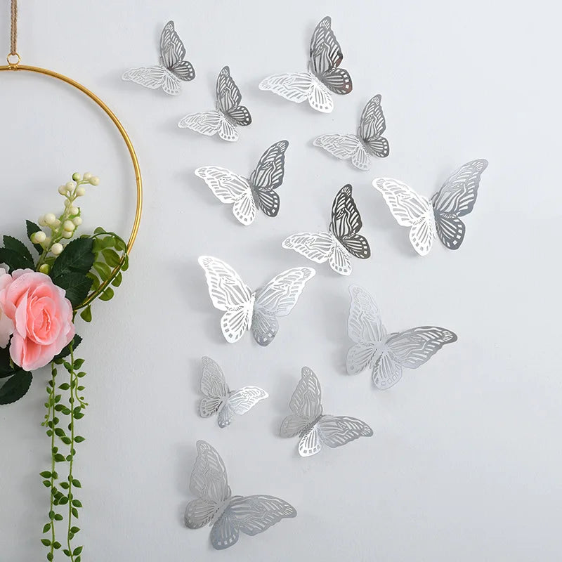 Sticker Papillon Déco 3D - Lot 12 pièces