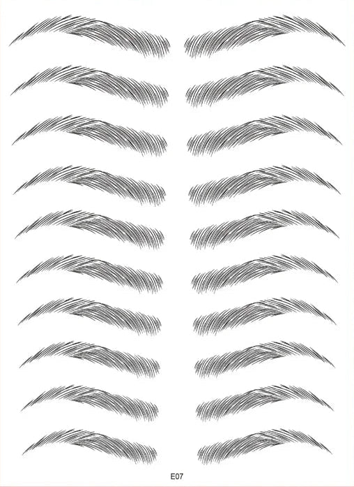 Sticker Sourcils Temporaires 4D — Feuille de 10 paires