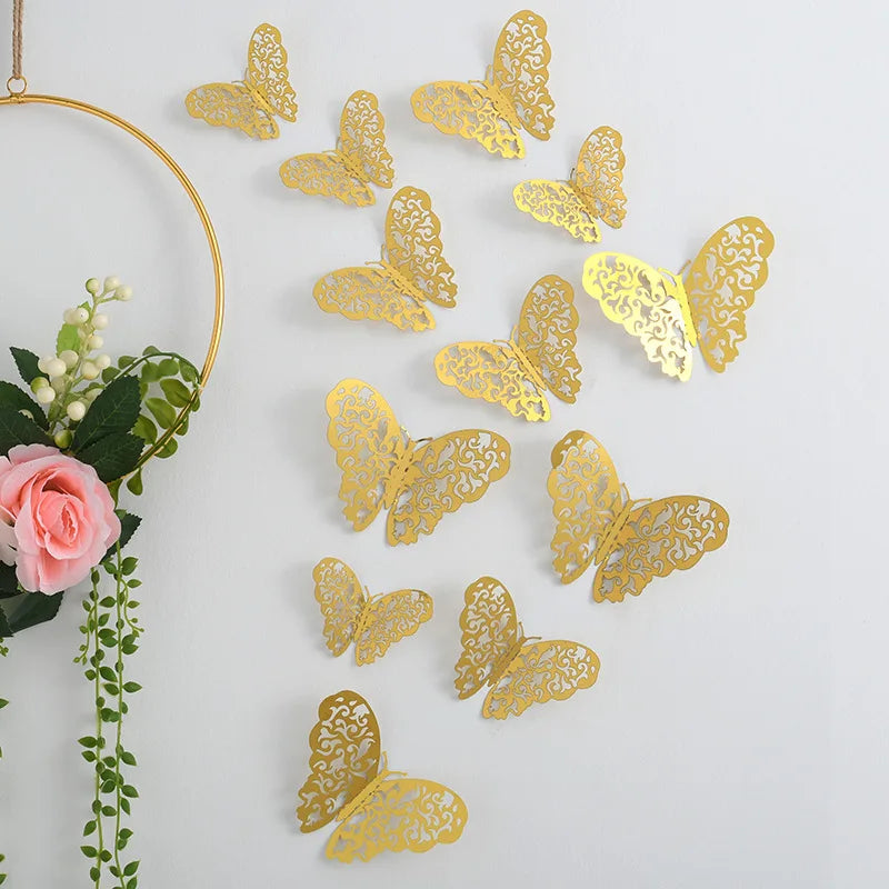 Sticker Papillon Déco 3D - Lot 12 pièces