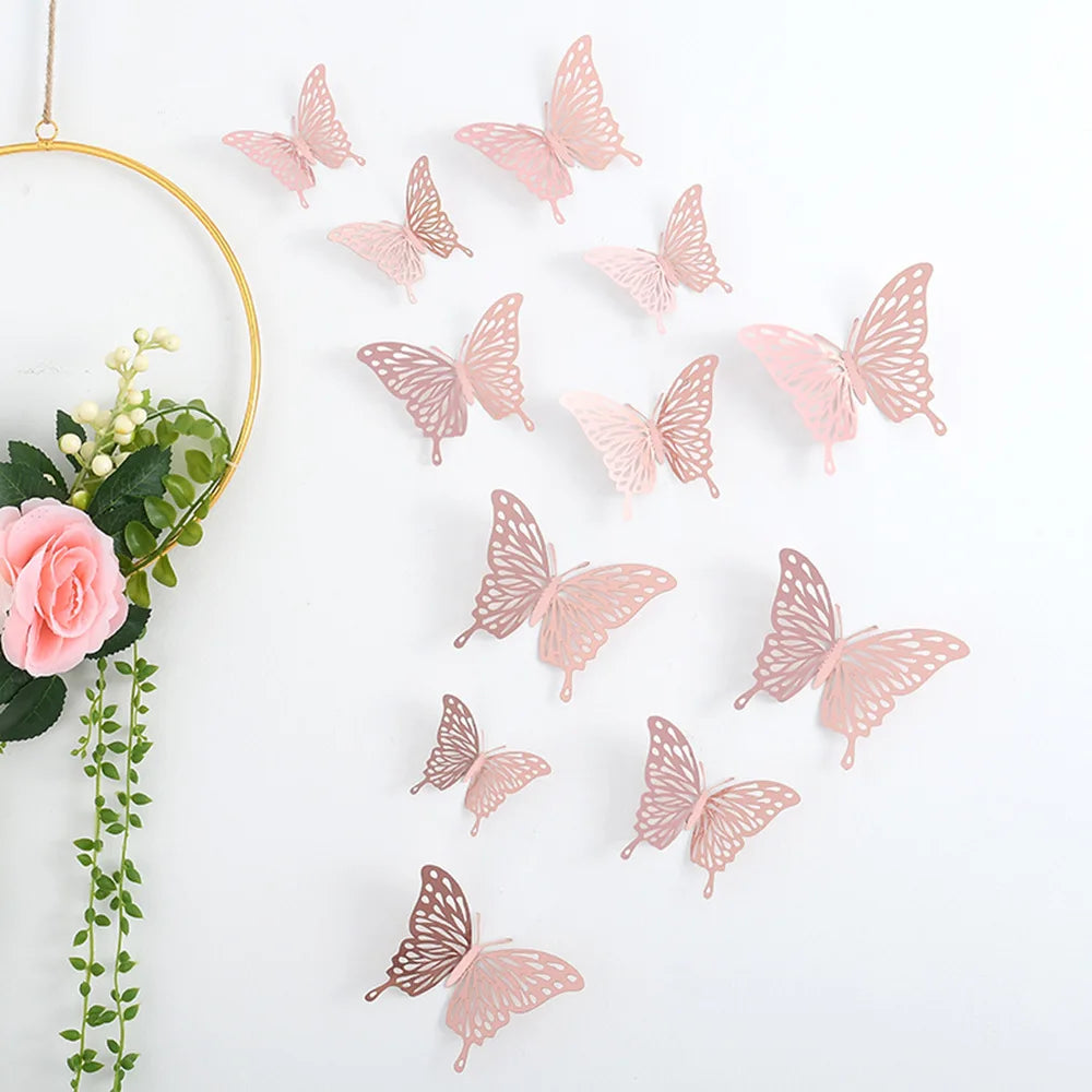 Sticker Papillon Déco 3D - Lot 12 pièces