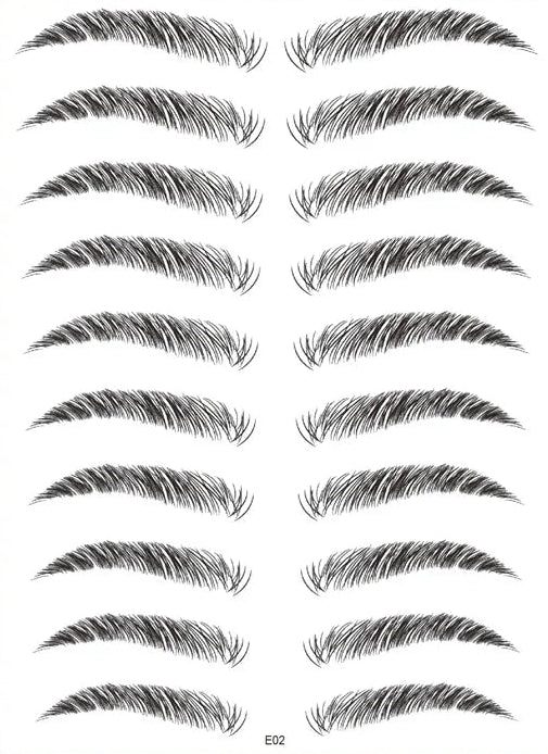 Sticker Sourcils Temporaires 4D — Feuille de 10 paires