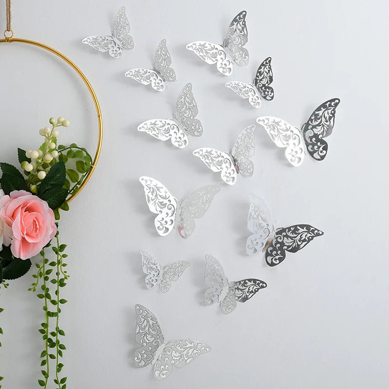 Sticker Papillon Déco 3D - Lot 12 pièces