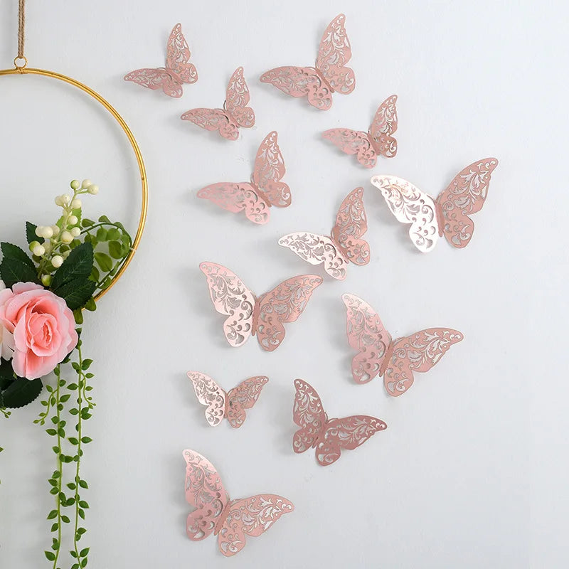Sticker Papillon Déco 3D - Lot 12 pièces